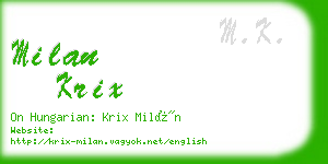 milan krix business card